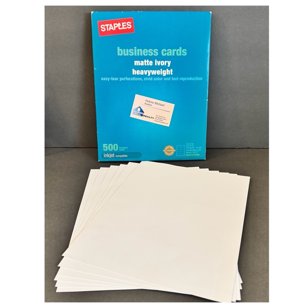 Matte Ivory Perforated Business Card Inkjet Paper, Partial Box (47 + 6 Sheets)